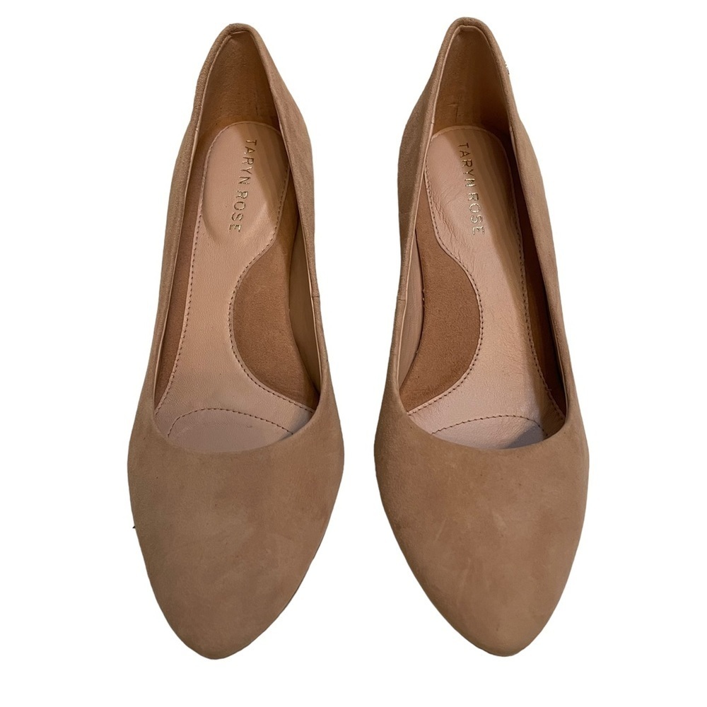 Taryn Rose Gabriela Suede Leather pump heels In tan taupe- Size 6